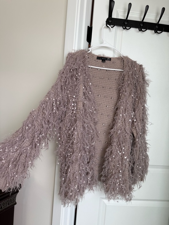 HYFVE Sweaters - HYFVE Mauve Eyelash Knit Cardigan Sweater